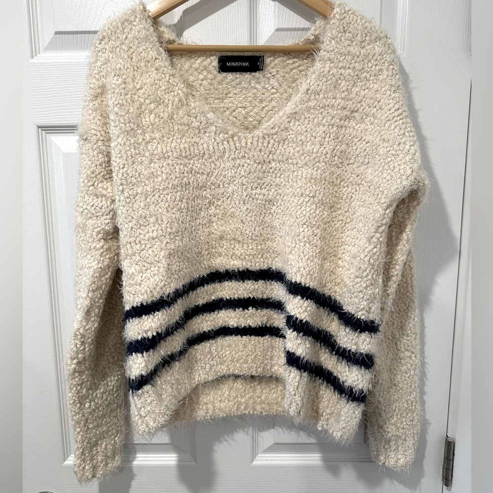 MinkPink Chunky Striped Knit Sweater Sz M